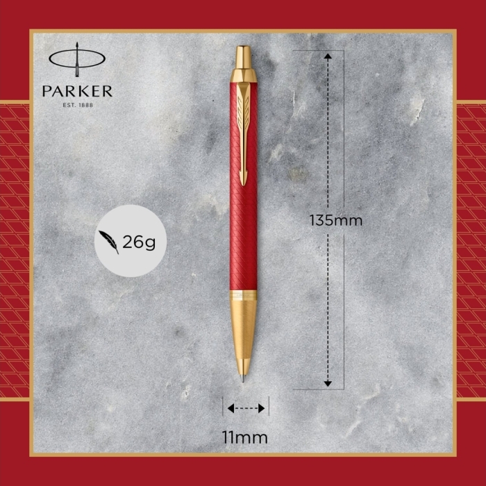 Шариковая ручка Parker IM Premium K318 Red GT в подарочной упаковке.