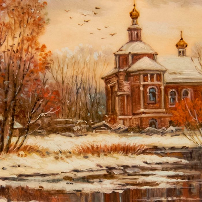 Шкатулка "Ноябрь" Карпова, Федоскино