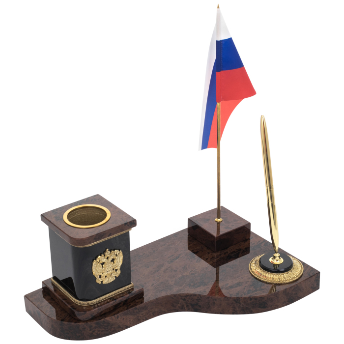 Настольный набор из обсидиана "Лидер"
