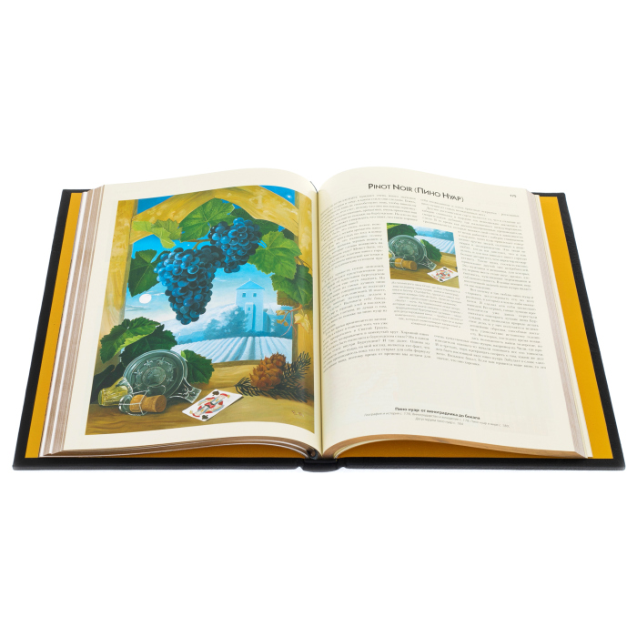 Книга в кожаном переплете "Лучшие вина и виноградники мира" Оз Кларк