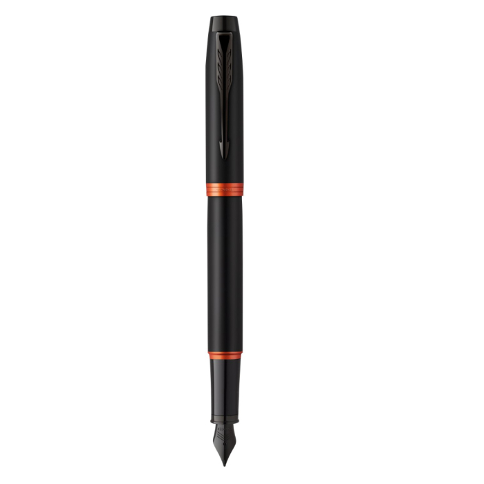 Ручка перьевая Parker IM Vibrant Rings Flame Orange в подарочной упаковке.