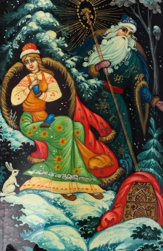 Шкатулка "Морозко" худ. Девяткина, Палех