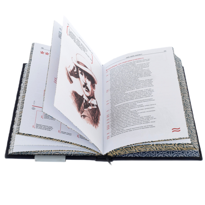 Книга в кожаном переплете "Бизнесмены, изменившие мир" Smeraldo scuro