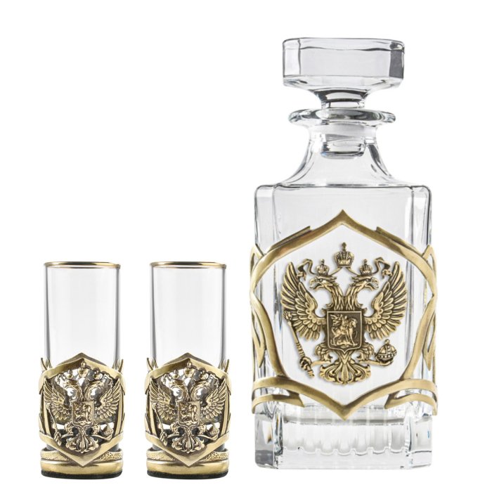 Набор для водки "Герб РФ" на 2 персоны