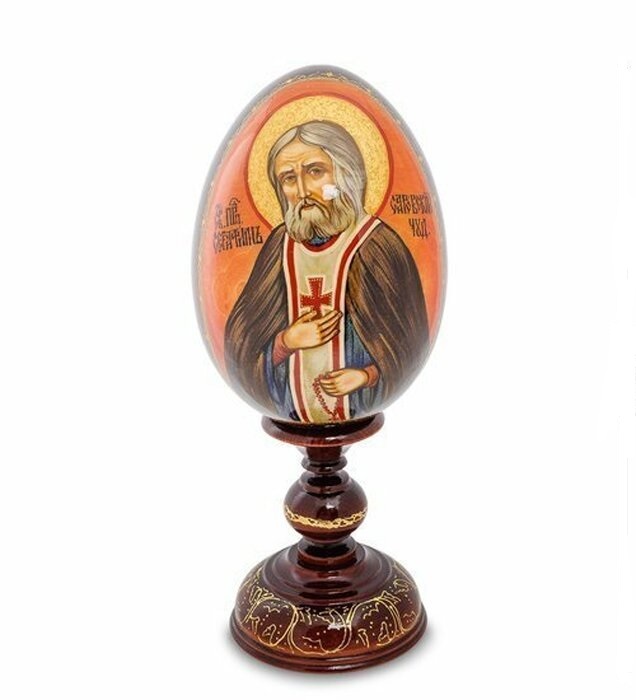 Яйцо-икона "Серафим Саровский" Рябов С.