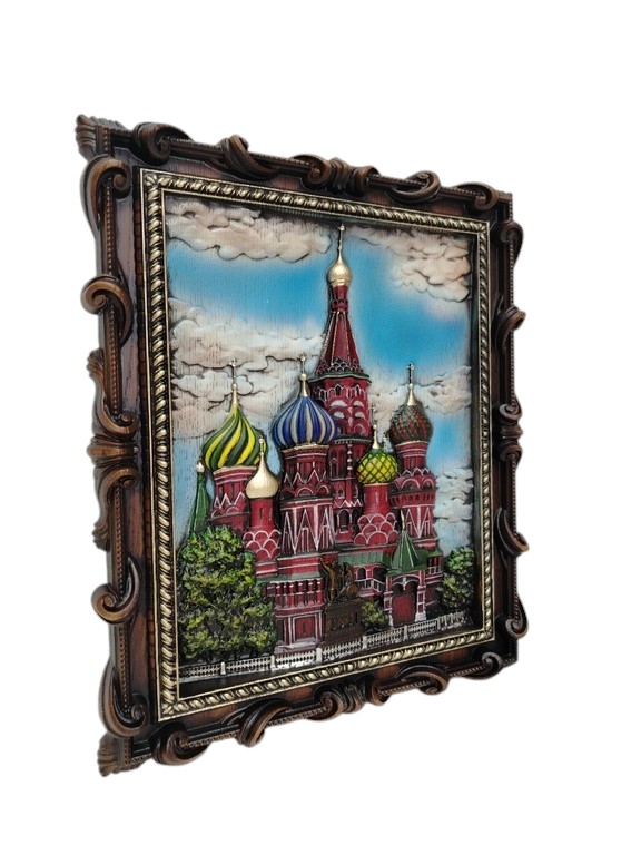 Панно из дуба "Храм Василия Блаженного"