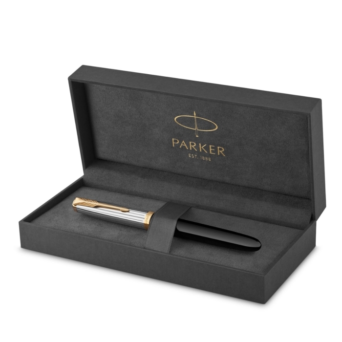 Перьевая ручка Parker 51 Premium Black GT, перо: M/F