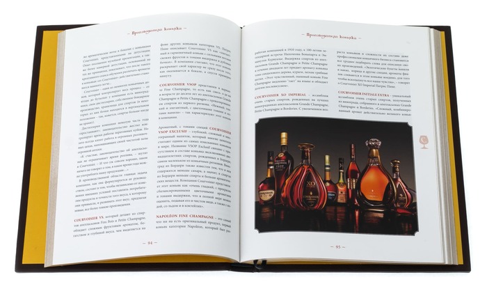 Книга в кожаном переплете "Арманьяк, коньяк, кальвадос"
