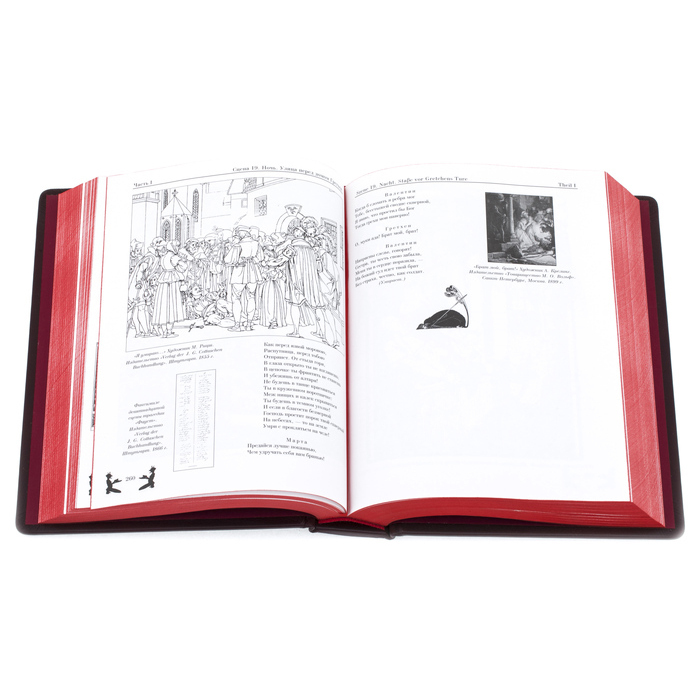 Подарочная книга в кожаном переплете "Гете. Фауст"