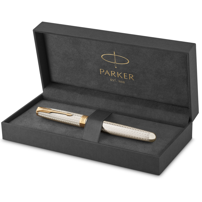 Перьевая ручка Parker Sonnet Silver Mistral GT, в подарочной упаковке