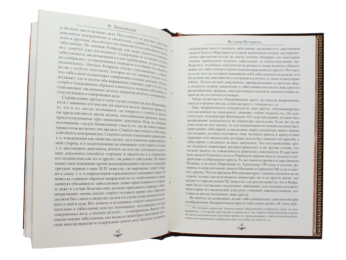 Книга в кожаном переплете Н. Ляпидевский "История нотариата"