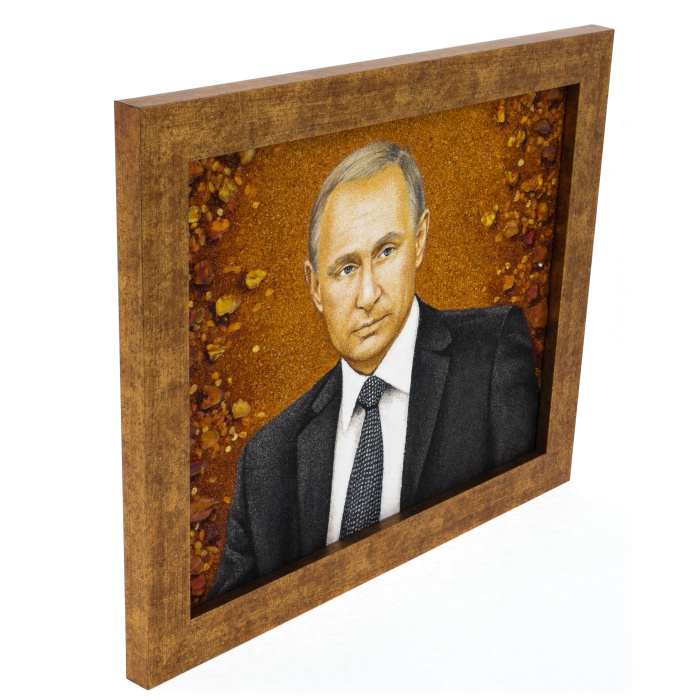 Картина из янтаря "Портрет Владимира Путина"