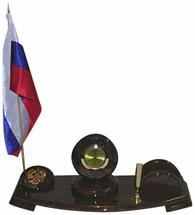 Письменный набор из обсидиана "Классика"