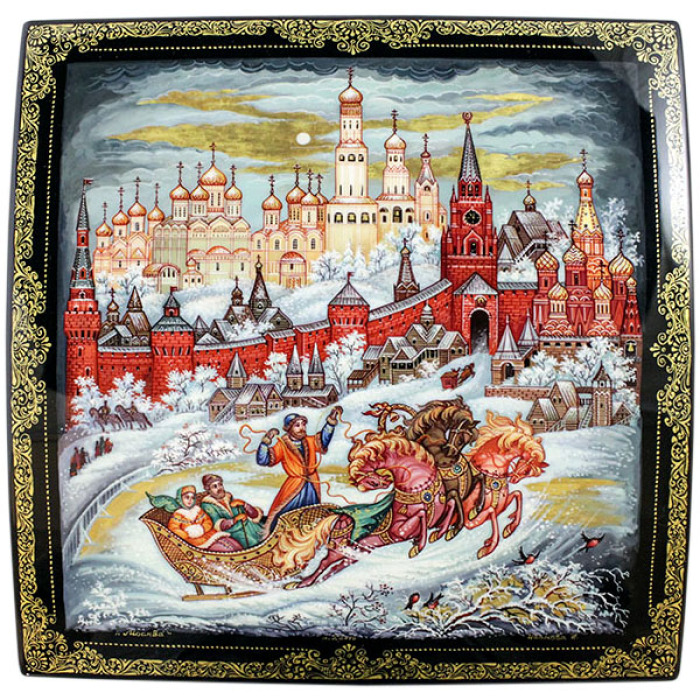 Шкатулка "Москва зимняя" Холуй