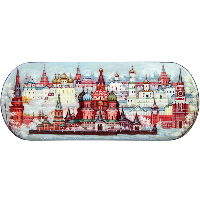 Шкатулка заоваленная "Москва" Холуй