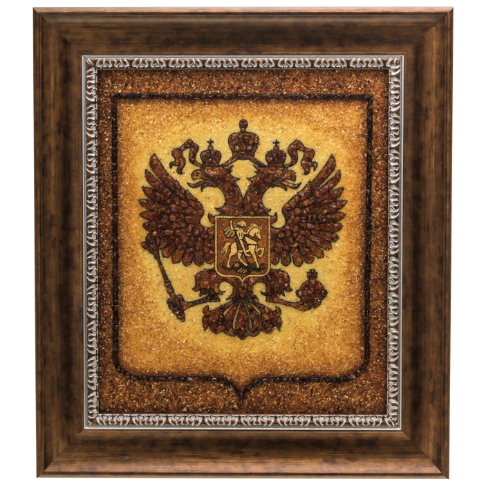 Картина из янтаря "Герб РФ"