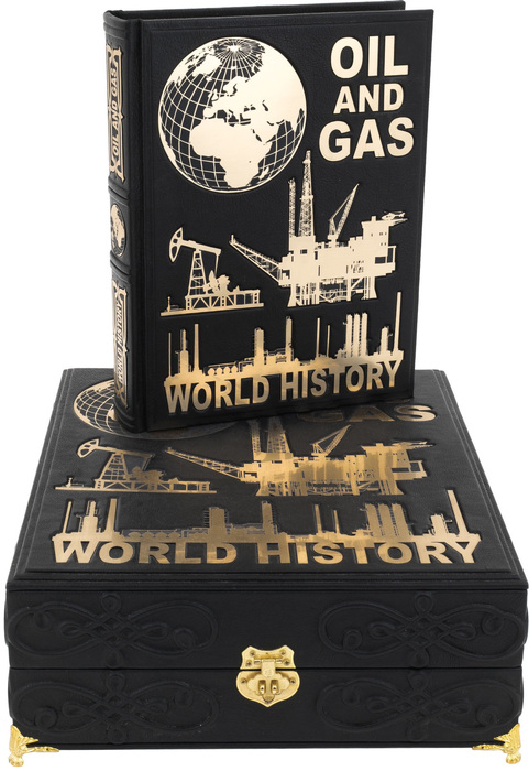 Подарочная книга в кожаном переплете "Oil and gas" на английском