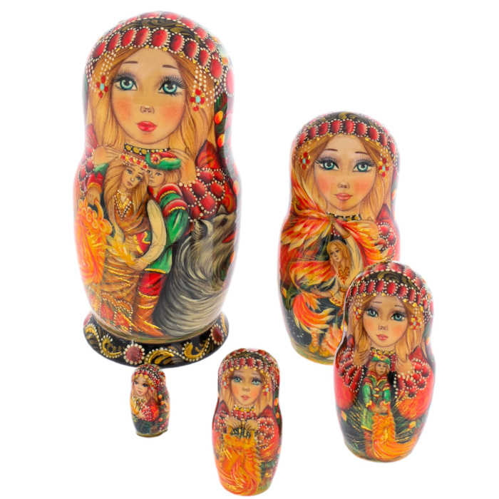 Матрешка на 5 мест "Жар-птица" 12,5 см