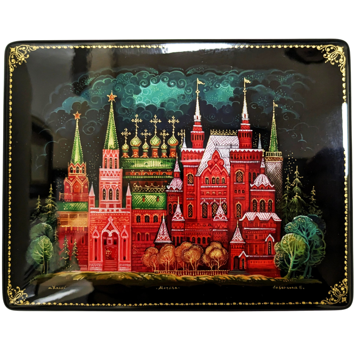 Шкатулка "Москва" с 4-мя шкатулками, Палех