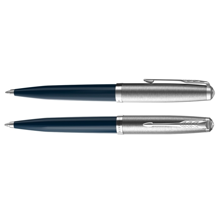 Шариковая ручка Parker 51 CORE MIDNIGHT BLUE CT в подарочной упаковке.