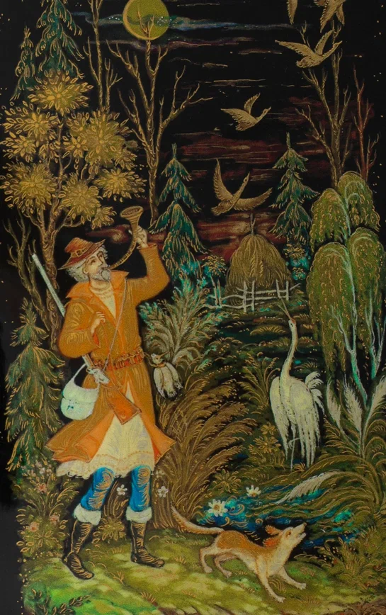 Ежедневник-мини "Охотник", Палех