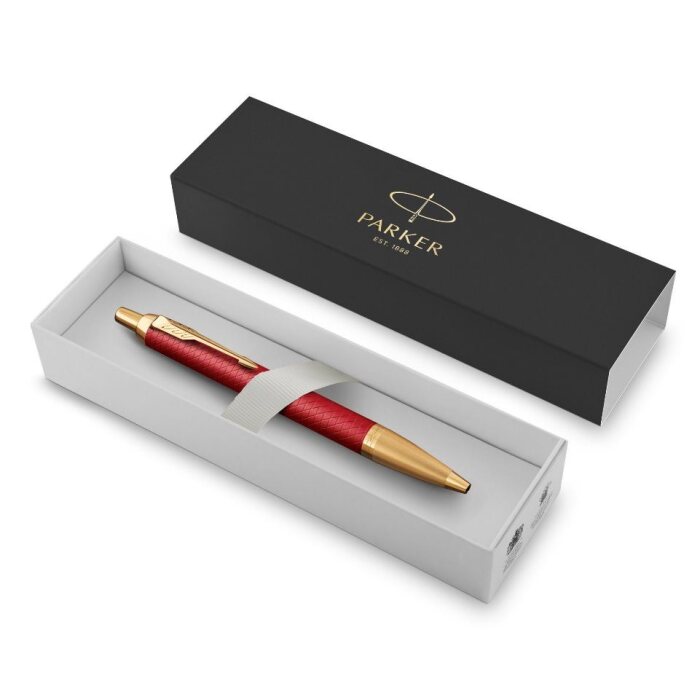 Шариковая ручка Parker IM Premium K318 Red GT в подарочной упаковке.
