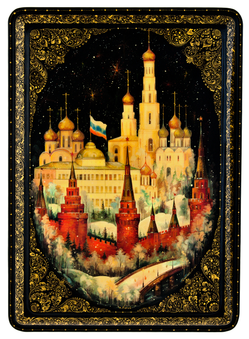 Шкатулка "Москва" Комяков, Палех