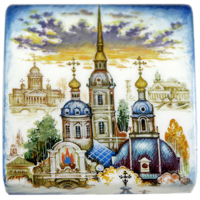 Шкатулка "Санкт-Петербург" Синьков, Холуй