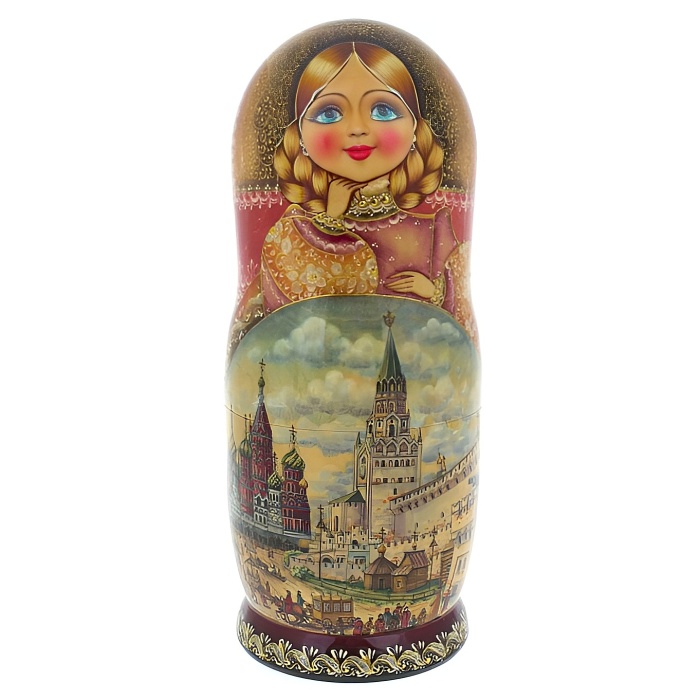 Матрешка на 15 мест "Русская красавица" 33 см