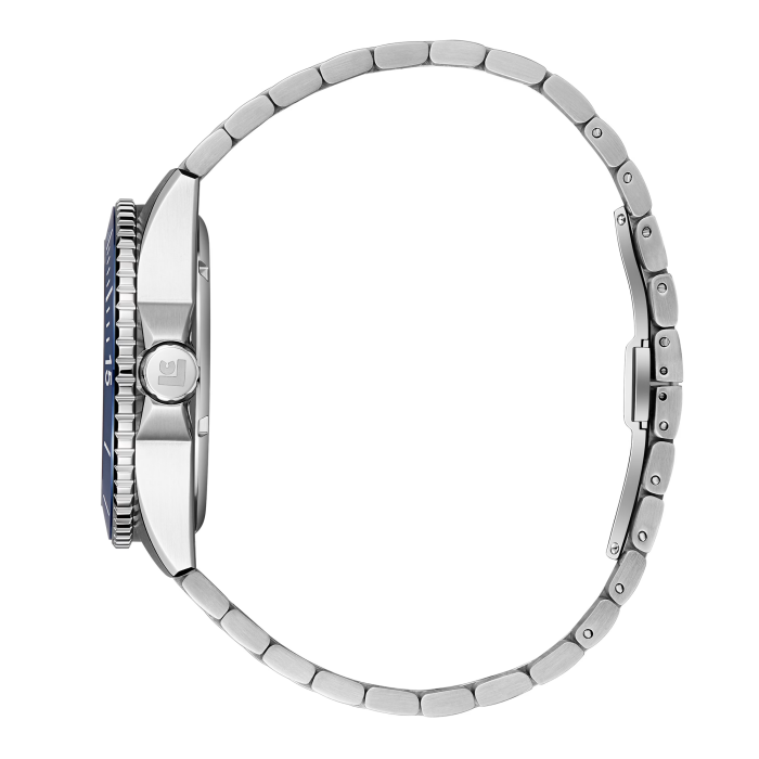 Наручные механические часы Lincor 4095 "Cosmos Метеорит" с автоподзаводом, серебристо-синие