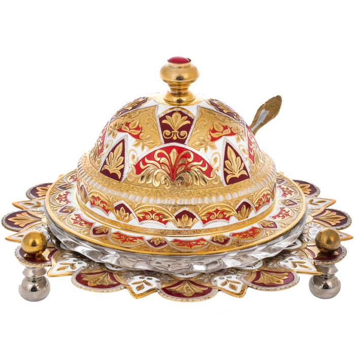 Икорница "Ажурная" Златоуст, красная