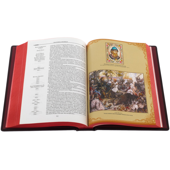 Подарочная книга в кожаном переплёте "Екатерина II. Российская история"