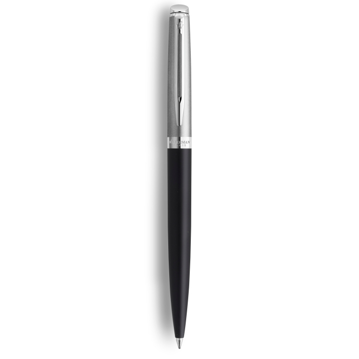 Шариковая ручка Waterman Hemisphere Entry Point Stainless Steel with Black Lacquer в подарочной упаковке.