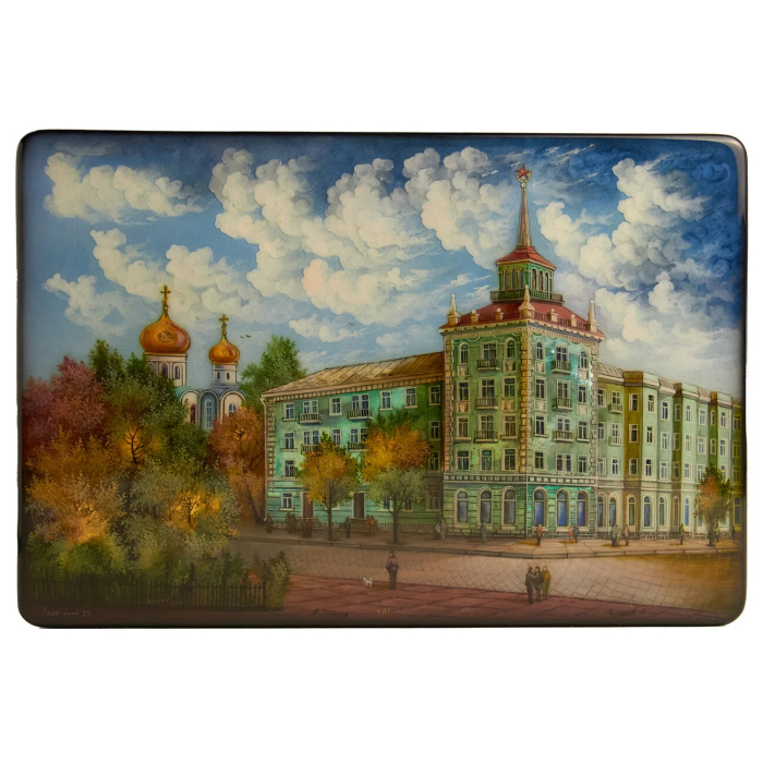 Шкатулка "Луганск" Ларишев, Федоскино