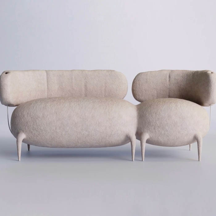 Софа Lymphosofa художника Тараса Желтышева, белая