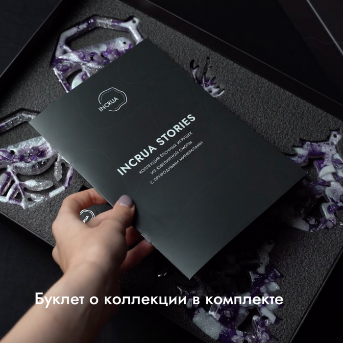 Набор ёлочных игрушек с аметистом "Новогодний" коллекции "Stories" 3шт