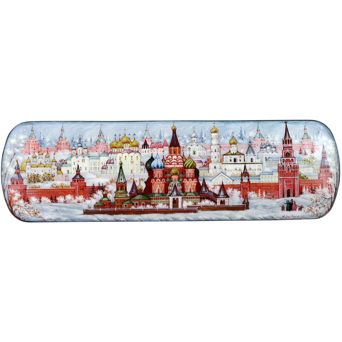 Шкатулка овальная "Москва" Холуй