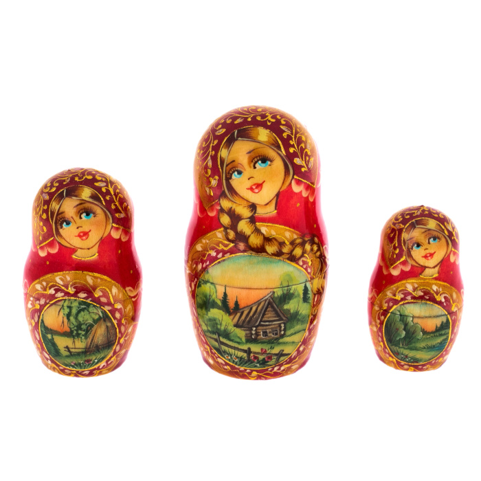 Матрешка на 15 мест "Летняя тройка" 31 см