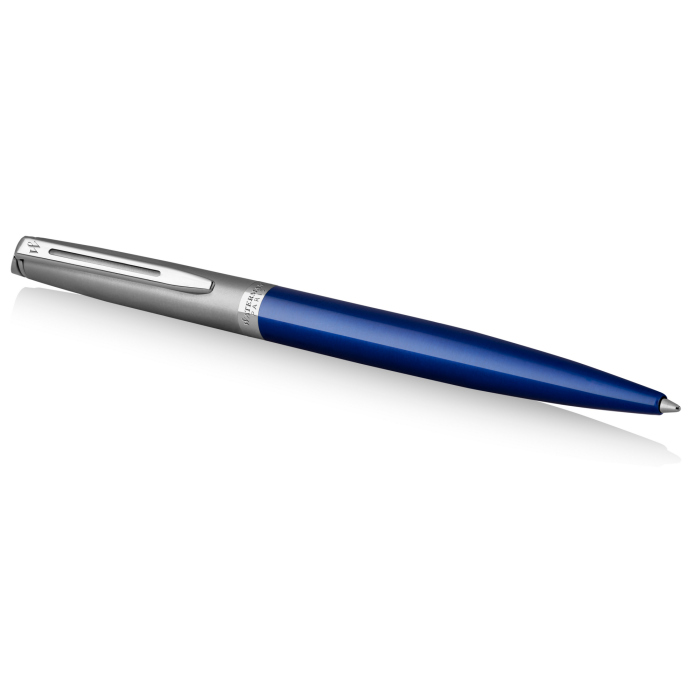 Шариковая ручка Waterman Hemisphere Entry Point Stainless Steel with Blue Lacquer в подарочной упаковке.