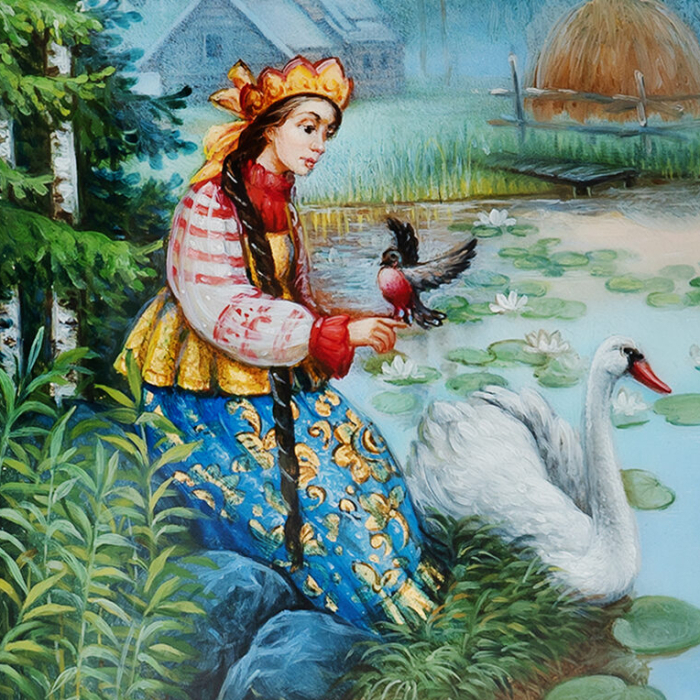 Шкатулка "Аленушка" Ковалева, Федоскино