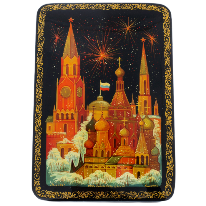 Шкатулка "Москва" Бикина, Палех