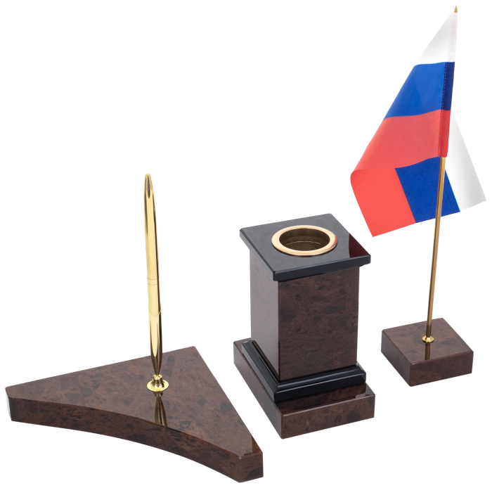Настольный набор из обсидиана "Руководитель"