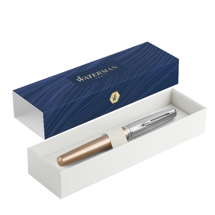 Ручка-роллер Waterman Embleme цвет GOLD CT в подарочной упаковке.