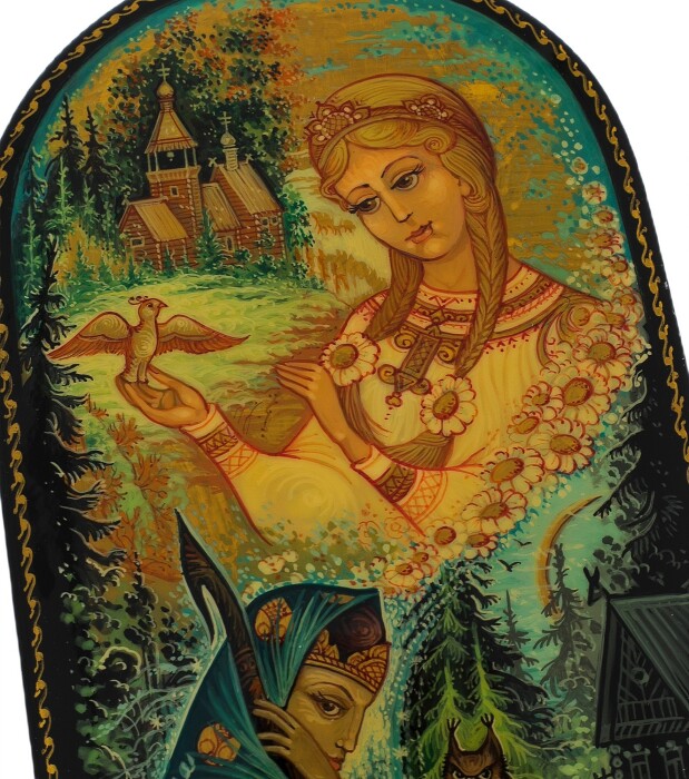Шкатулка "День и ночь" Полянина, Палех