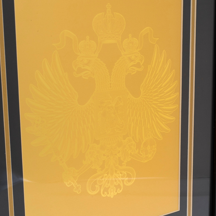 Панно в деревянной раме "Герб" Banconota Dorata