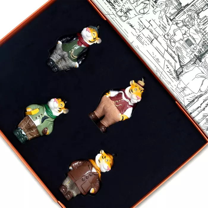Набор елочных игрушек "Лондонские тигры" в подарочной коробке, 4 шт