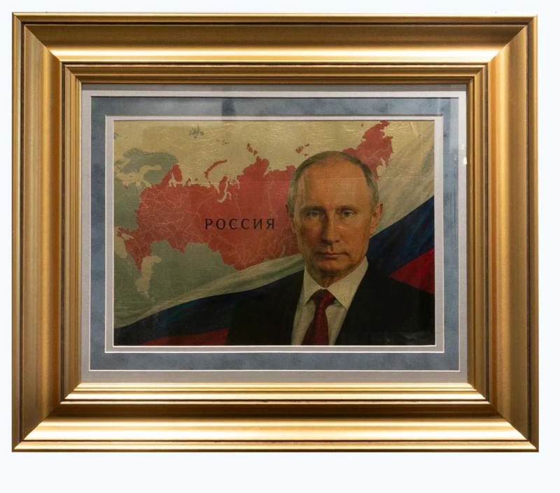 Картина на сусальном золоте "В.В. Путин. Воссоединение"