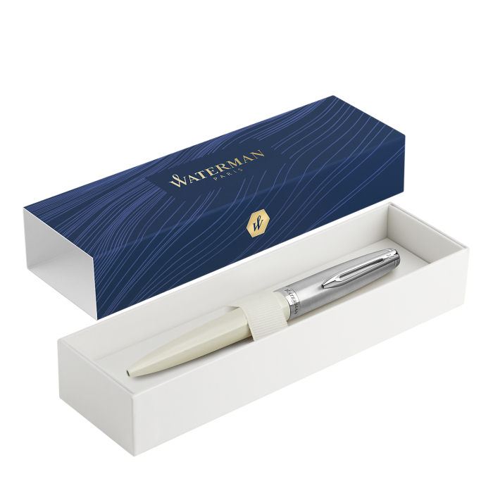 Ручка шариковая Waterman Embleme IVORY CT в подарочной упаковке.
