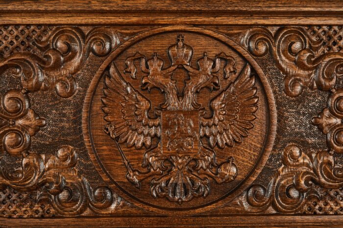 Нарды резные из бука "Герб РФ"