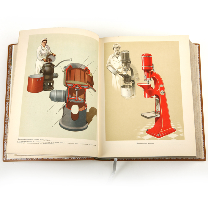 Книга в кожаном переплете "Кулинария издание 1955 года"